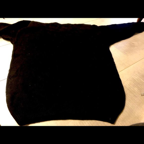 NEW-Rhinestones Black Cardigan Sweater Top - Picture 4 of 12